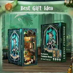 CUTEBEE® Book Nook Kit Darkness Common Room DIY Miniature House Shelf Insert Decor Diorama Kit