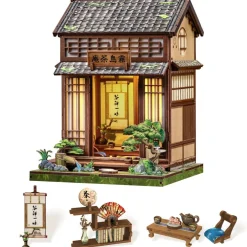 CUTEBEE® Book Nook Kit Japanese Tea House DIY Miniature House Shelf Insert Decor Diorama Kit