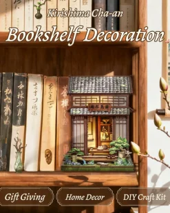 CUTEBEE® Book Nook Kit Japanese Tea House DIY Miniature House Shelf Insert Decor Diorama Kit
