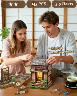 CUTEBEE® Book Nook Kit Japanese Tea House DIY Miniature House Shelf Insert Decor Diorama Kit