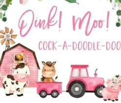 Cute Farm scene Edible Icing Image Cake cupcake topper for 1/4 sheet cake or larger