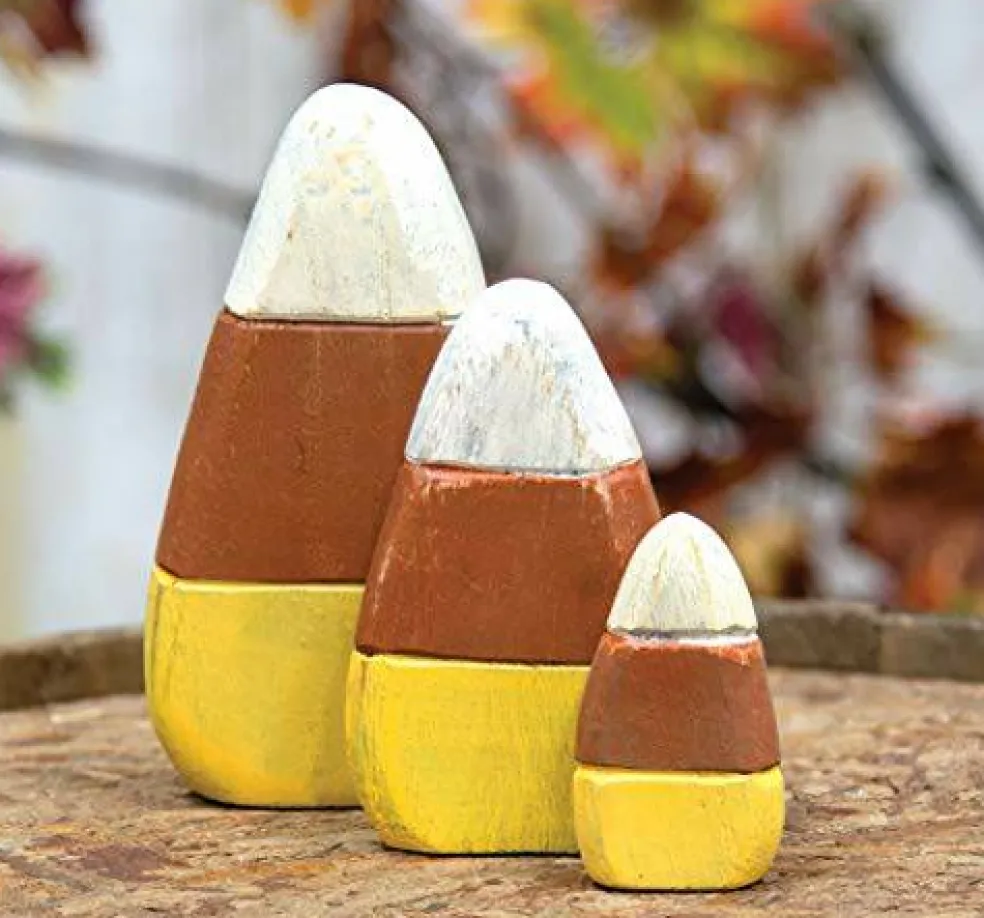 CWI Gifts Wooden Candy Corn Shelf Sitters 3/Set, Multi