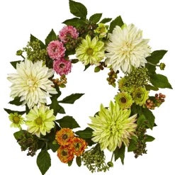 22” Dahlia & Mum Wreath