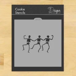 Dancing Skeletons Cookie and Craft Stencil | CM179 by Designer Stencils | Cookie Decorating Tools |