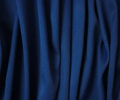 Dark Blue Poly Spandex Stretch Solid Stretch Lamour Woven Fabric By the Yard