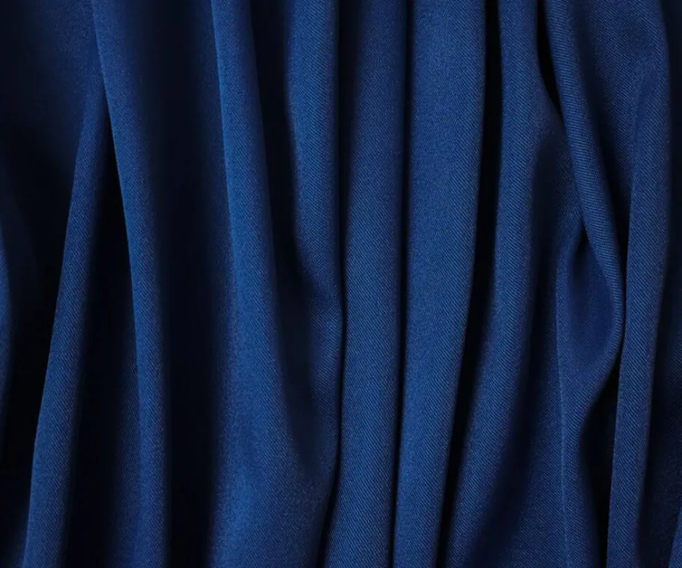 Dark Blue Poly Spandex Stretch Solid Stretch Lamour Woven Fabric By the Yard