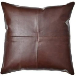 18" Dark Brown Leather Pillow by Ashland®