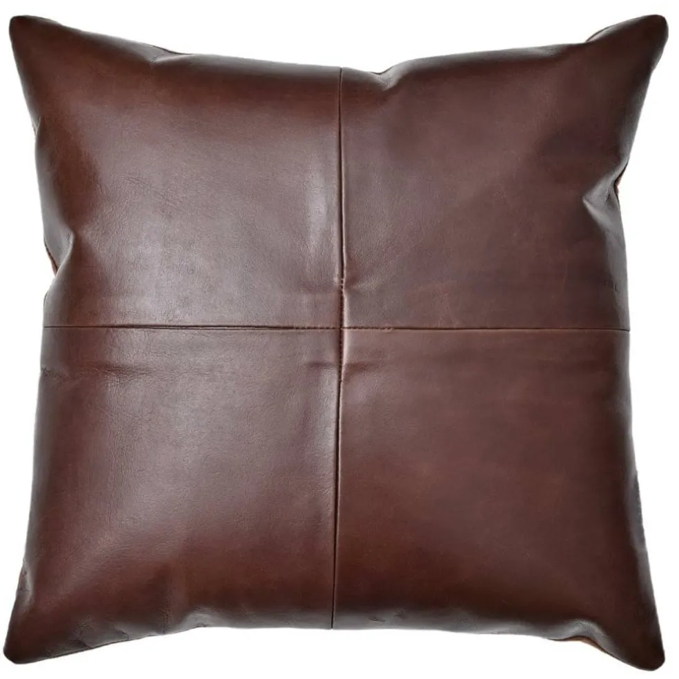 18" Dark Brown Leather Pillow by Ashland®