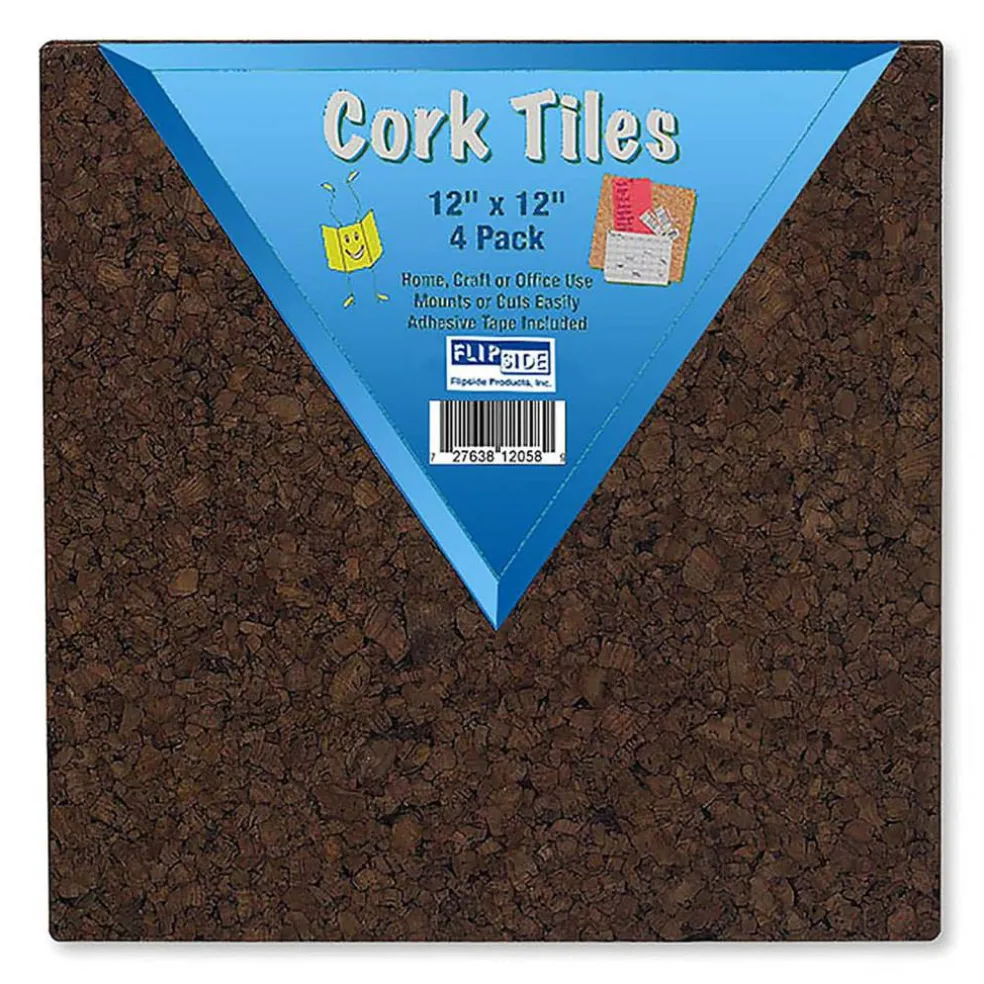 Dark Cork Squares, 12 x 12, Pack of 4