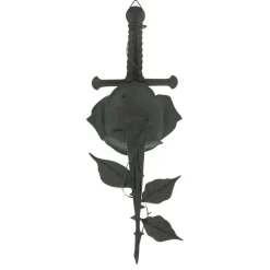 Dark Dagger-Pierced Rose Metal Wall Décor by Ashland®