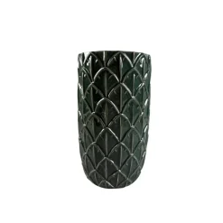 9" Dark Green Ceramic Artichoke Vase by Ashland®