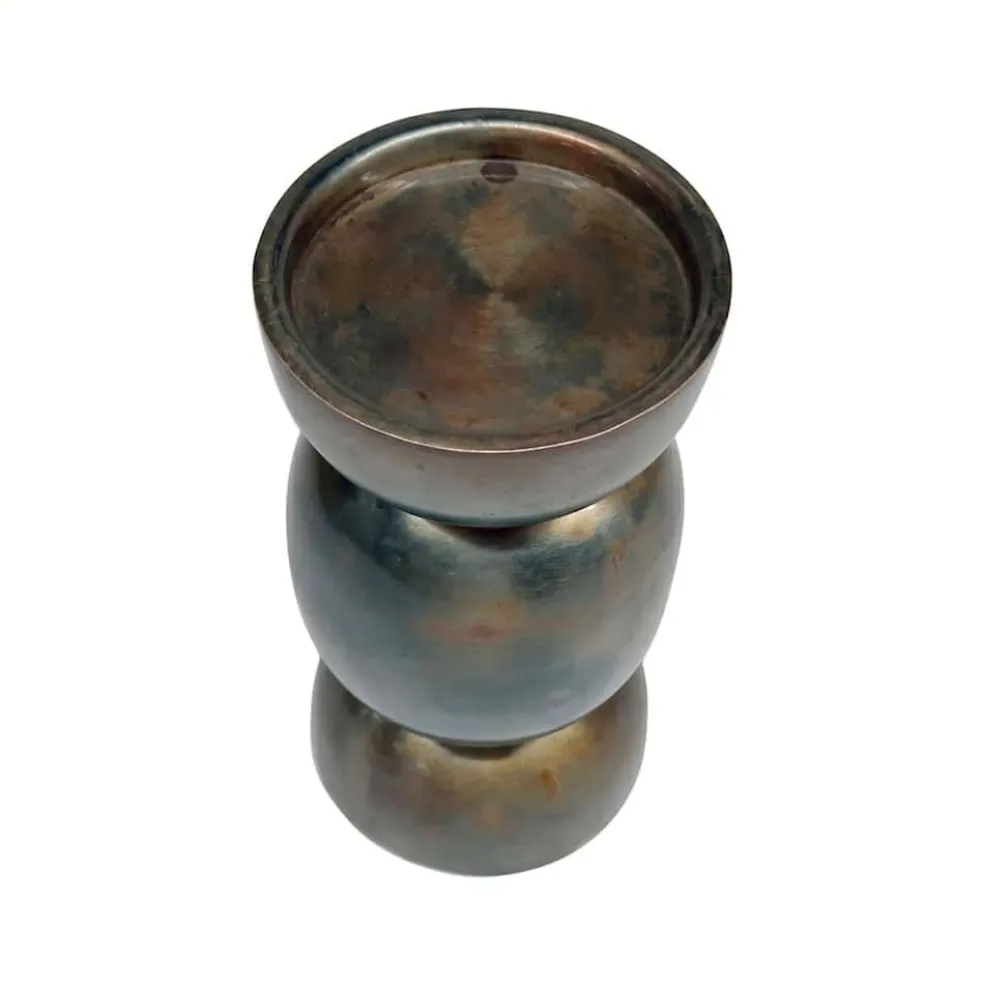 Dark Iridescent Metal Pillar Candle Holder by Ashland®