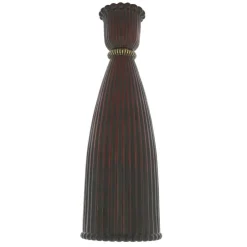 8.25" Dark Red Fluted Glass Taper Candle Holder by Ashland®