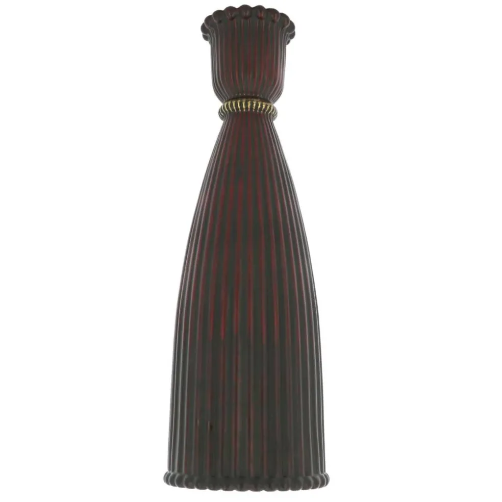 8.25" Dark Red Fluted Glass Taper Candle Holder by Ashland®