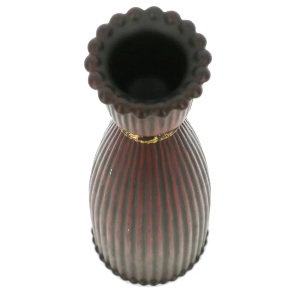 8.25" Dark Red Fluted Glass Taper Candle Holder by Ashland®
