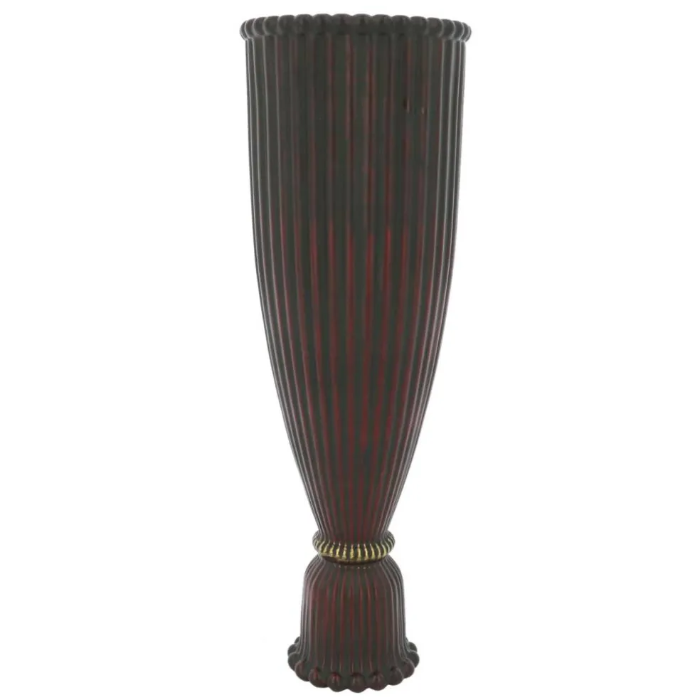 8.25" Dark Red Fluted Glass Taper Candle Holder by Ashland®