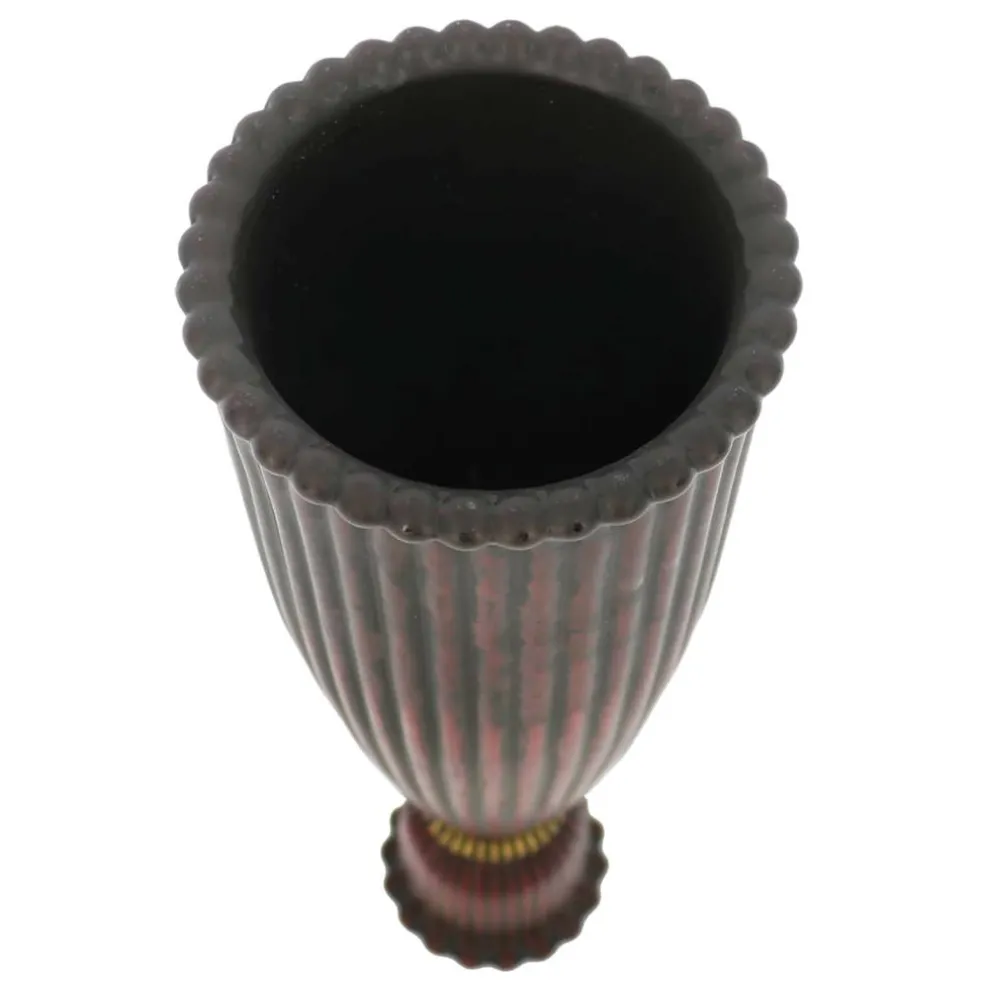 8.25" Dark Red Fluted Glass Taper Candle Holder by Ashland®