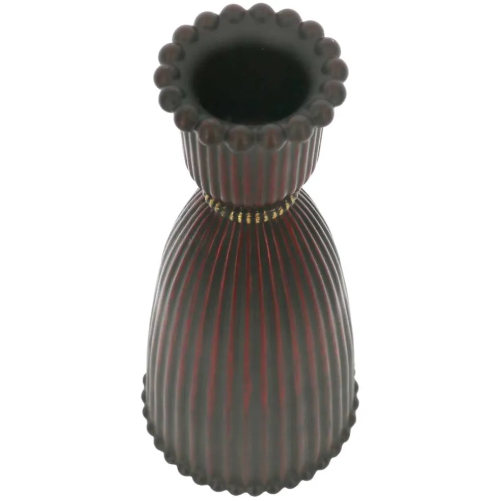 6.25" Dark Red Fluted Taper Candle Holder by Ashland®