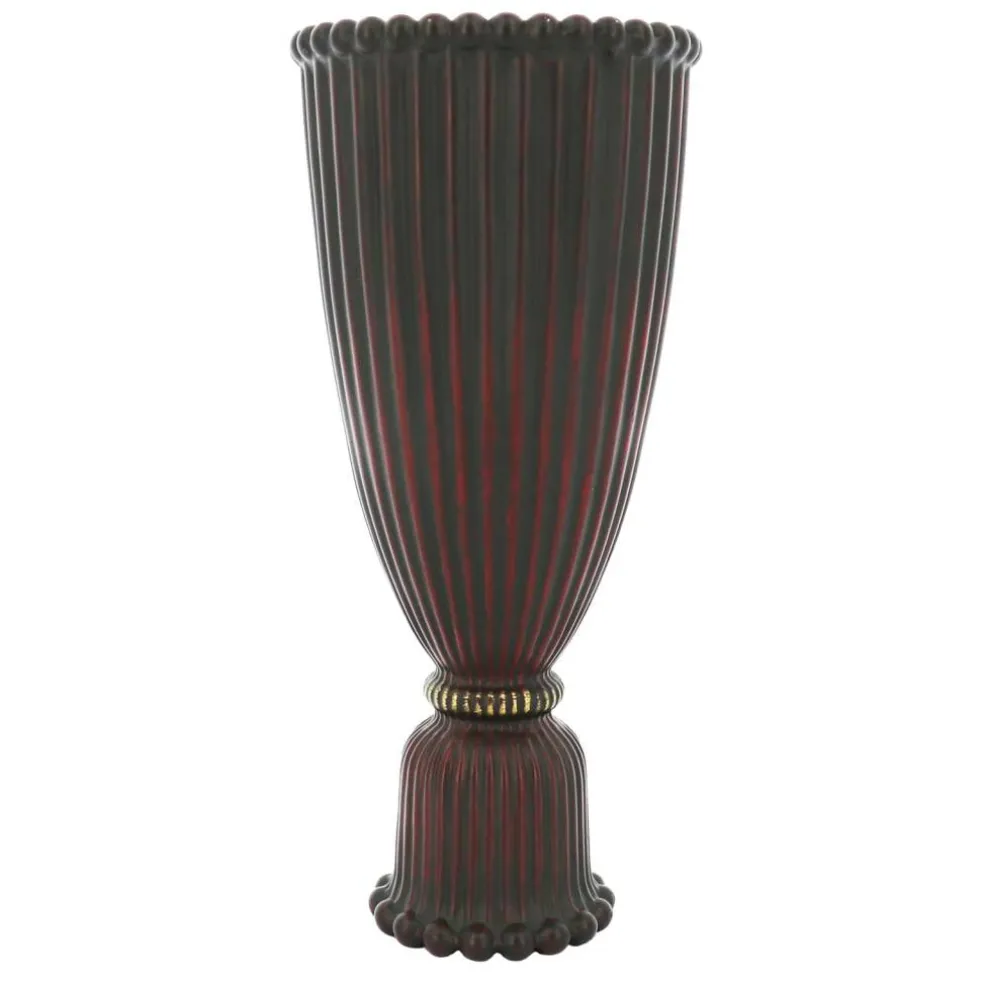 6.25" Dark Red Fluted Taper Candle Holder by Ashland®