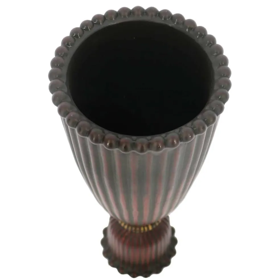 6.25" Dark Red Fluted Taper Candle Holder by Ashland®