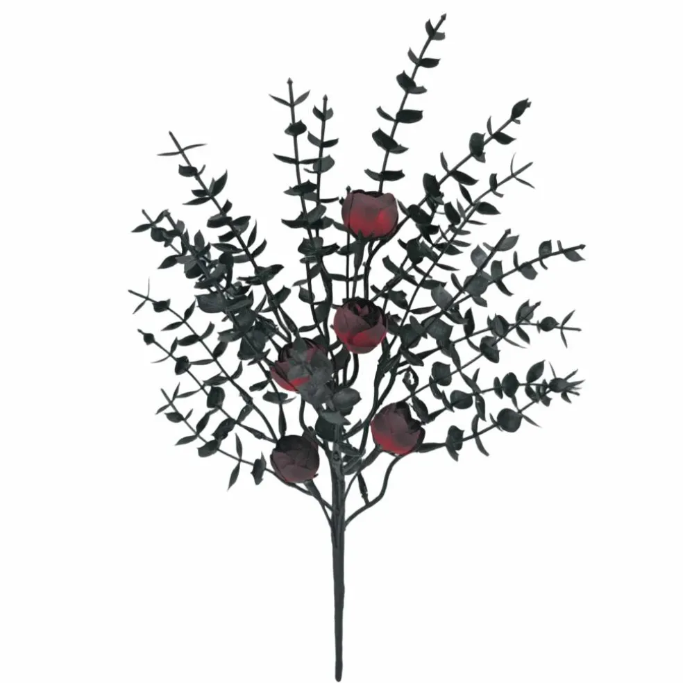 12.5" Dark Red Roses & Black Leaves Pick by Ashland®