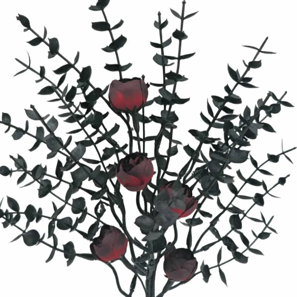 12.5" Dark Red Roses & Black Leaves Pick by Ashland®