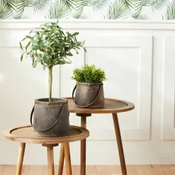 Dark Wooden Pail Set