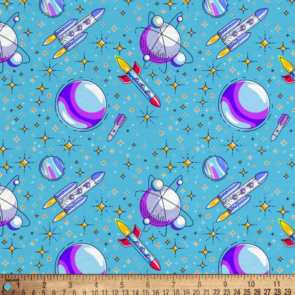 DAVID TEXTILES UP IN SPACE FLANNEL 6 YD BOLT