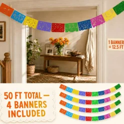 Day of the Dead Papel Picado - Paper (4 Pack), Exclusive Designs
