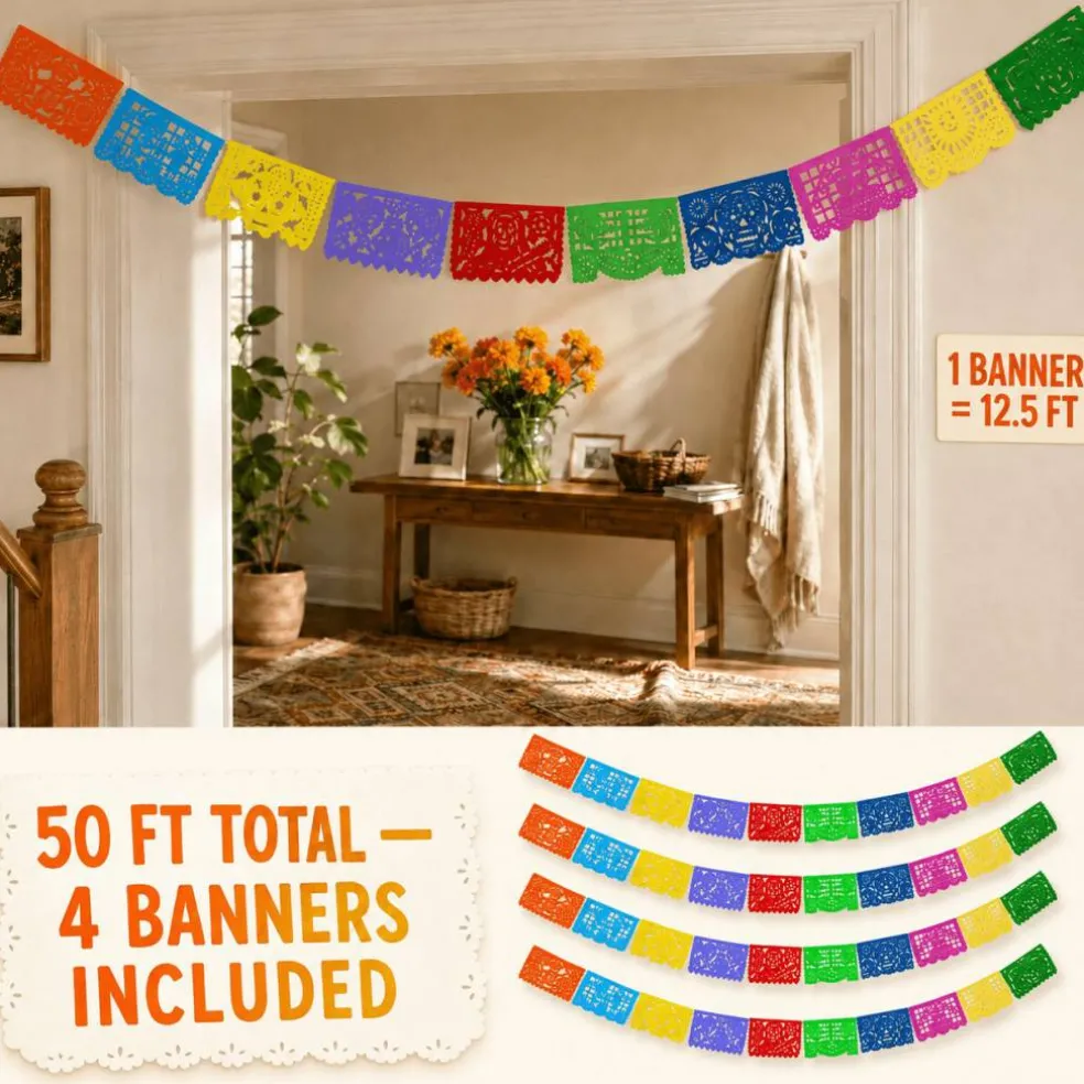 Day of the Dead Papel Picado - Paper (4 Pack), Exclusive Designs