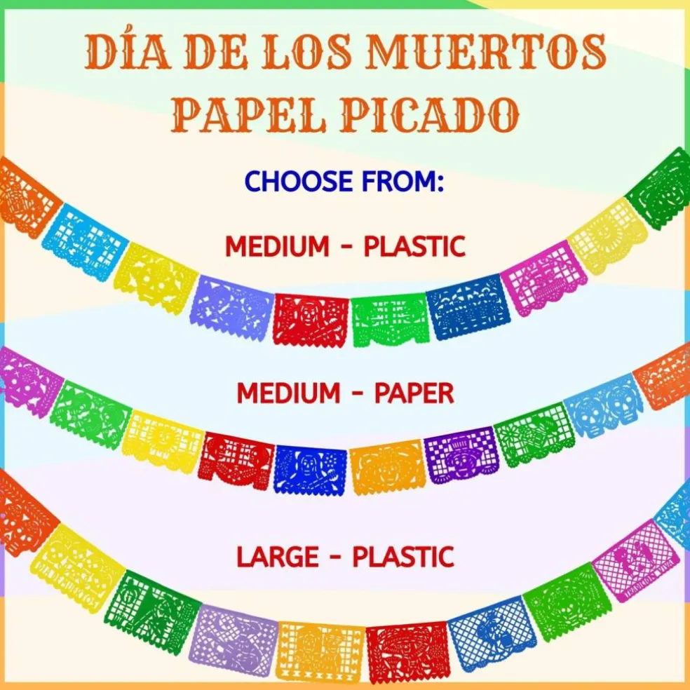 Day of the Dead Papel Picado - Paper (4 Pack), Exclusive Designs