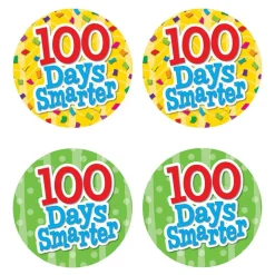 100 Days Smarter Wear 'Em Badges, Self-Adhesive, Pack of 32