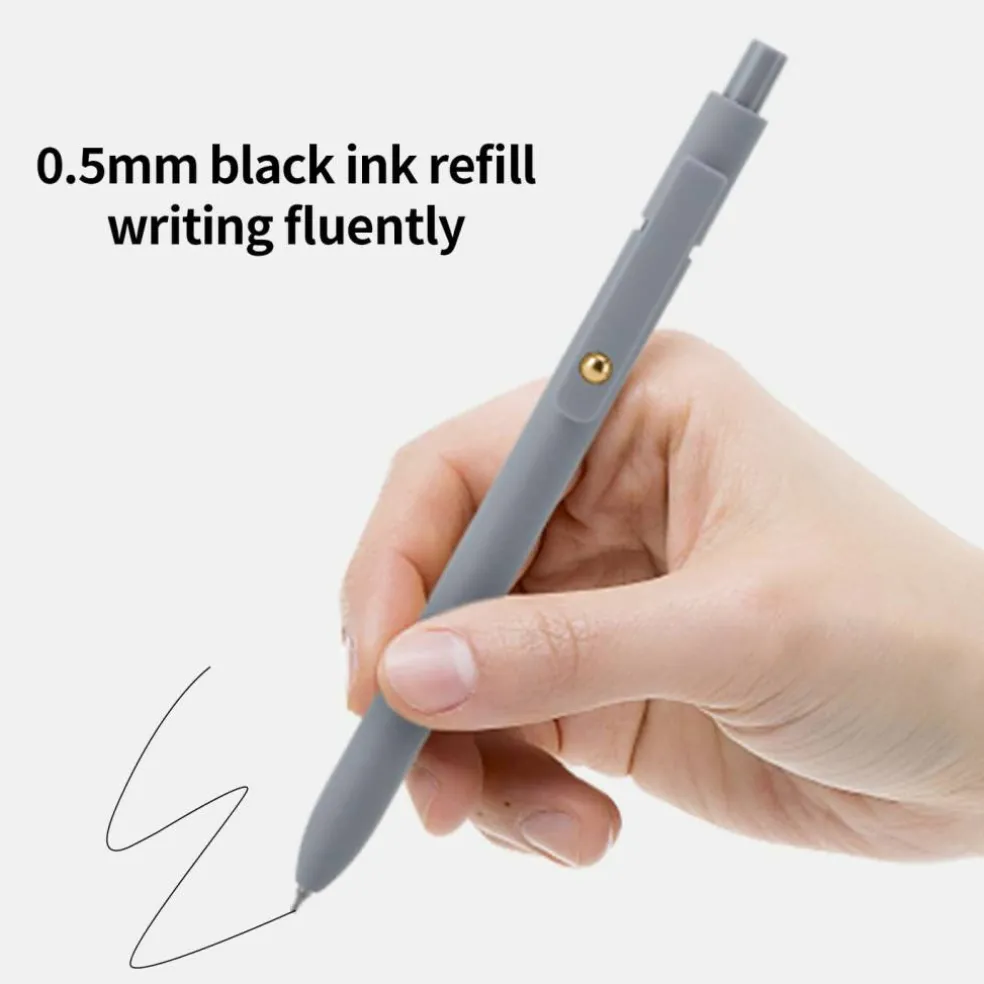 Ddaowanx Gel Pens,6 Pcs 0.5mm Retractable Quick Dry Black Ink Pens