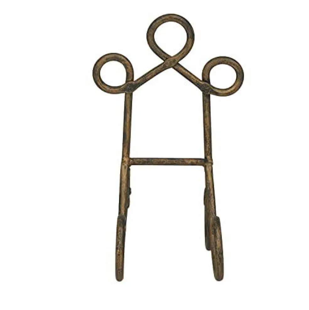 Deco 79 Metal Display Easel Scroll Tabletop Easel, Display Stand 5" x 8" x 9", Brown