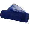 Deco Poly Mesh: Low-Fray Navy Blue Border Striped Mesh, Faux Jute