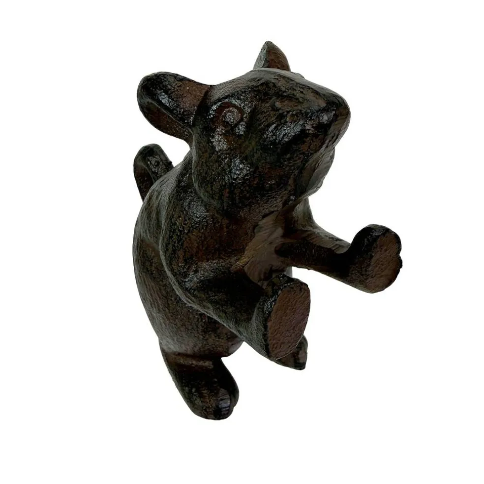 Decorative Bookends Set of 2 Cast Iron Animal Shelf Decor Brown Rustic