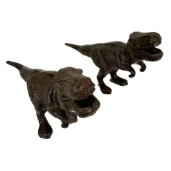 Decorative Bookends Set of 2 Cast Iron Animal Shelf Decor Brown Rustic