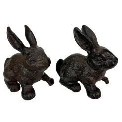 Decorative Bookends Set of 2 Cast Iron Animal Shelf Decor Brown Rustic