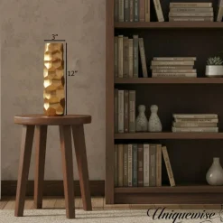 Decorative Modern Metal Honeycomb Design Table Flower Vase, Stylish Contemporary Centerpiece for Dining Room, Living Room, Bedroom, Office, or Wedding Décor with Floral Arrangements