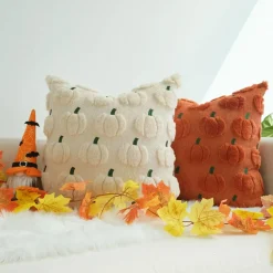 Decorative Pillow Covers, Fall Pumpkin, 18" x 18", 4-Pack
