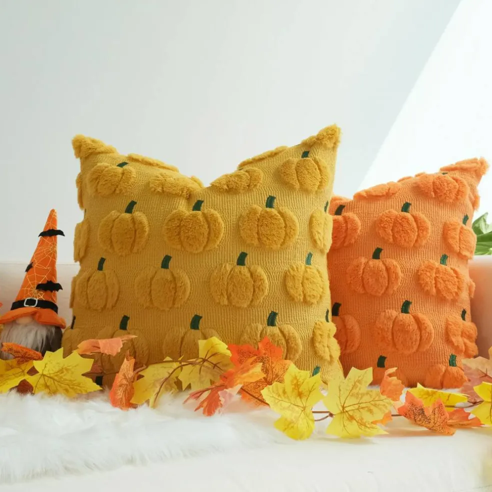 Decorative Pillow Covers, Fall Pumpkin, 18" x 18", 4-Pack