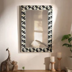 Decorative Wall Mirror with Frame – Stylish Home & Bathroom Accent Mirror