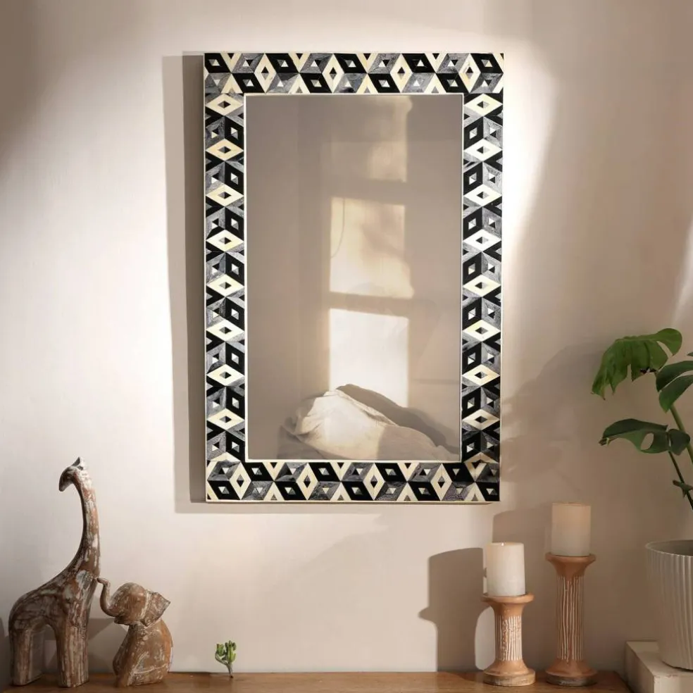 Decorative Wall Mirror with Frame – Stylish Home & Bathroom Accent Mirror