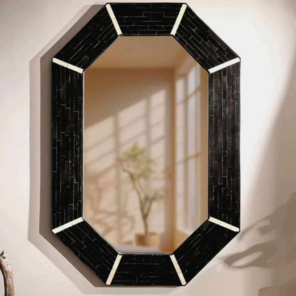 Decorative Wall Mirror with Frame – Stylish Home & Bathroom Accent Mirror