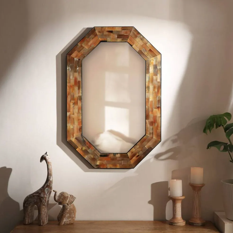 Decorative Wall Mirror with Frame – Stylish Home & Bathroom Accent Mirror
