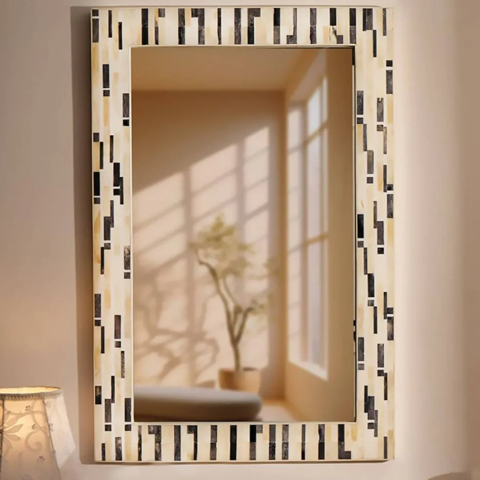 Decorative Wall Mirror with Frame – Stylish Home & Bathroom Accent Mirror