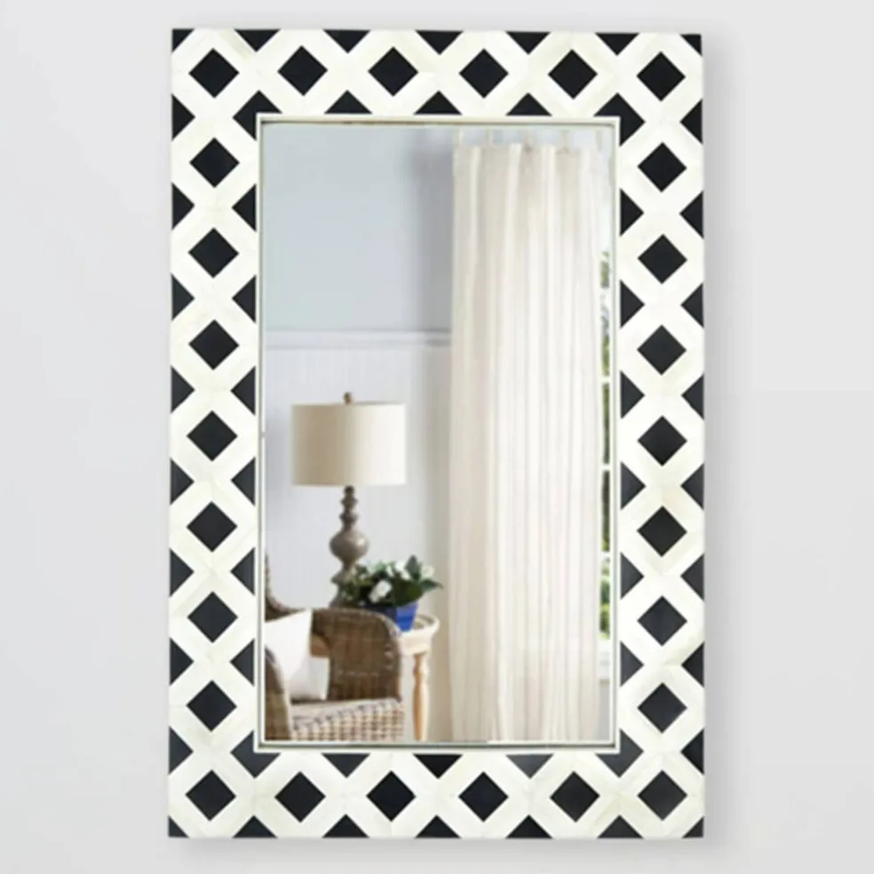 Decorative Wall Mirror with Frame – Stylish Home & Bathroom Accent Mirror