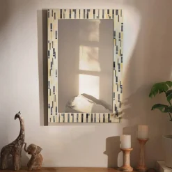 Decorative Wall Mirror with Frame – Stylish Home & Bathroom Accent Mirror