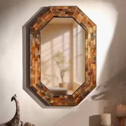 Decorative Wall Mirror with Frame – Stylish Home & Bathroom Accent Mirror