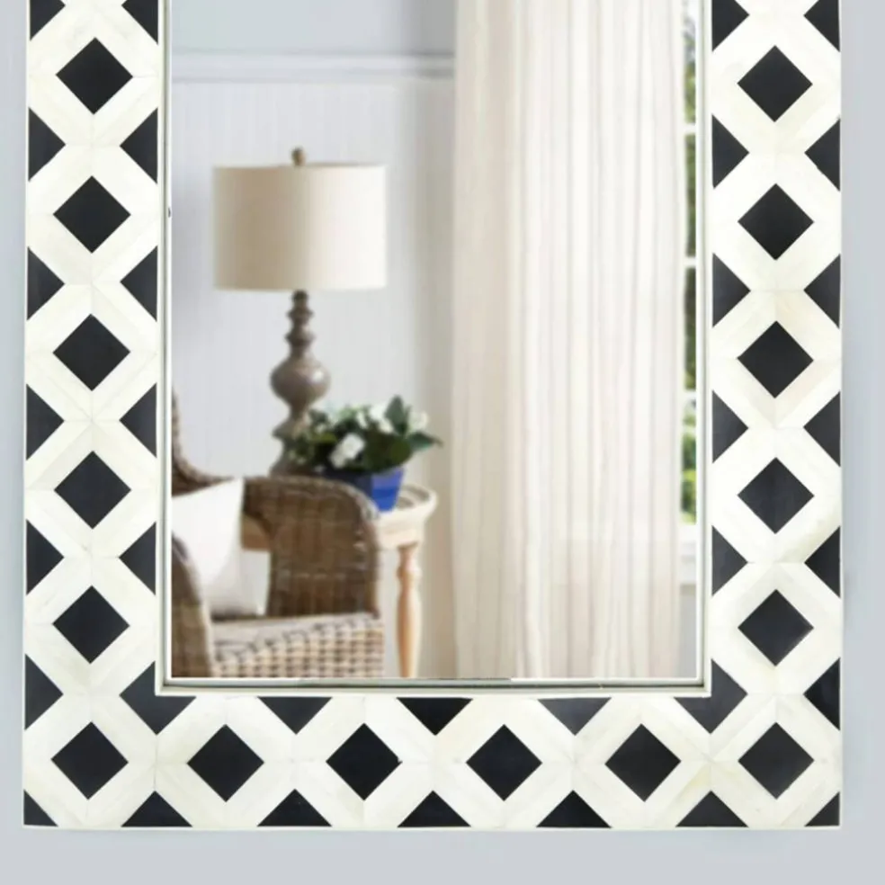 Decorative Wall Mirror with Frame – Stylish Home & Bathroom Accent Mirror